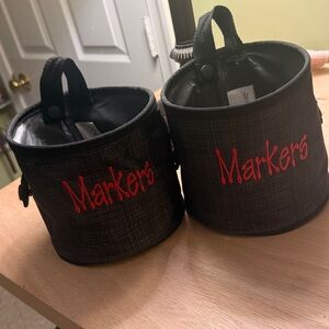 Thirty-One Oh Snap Bin Storage Black Set of 2